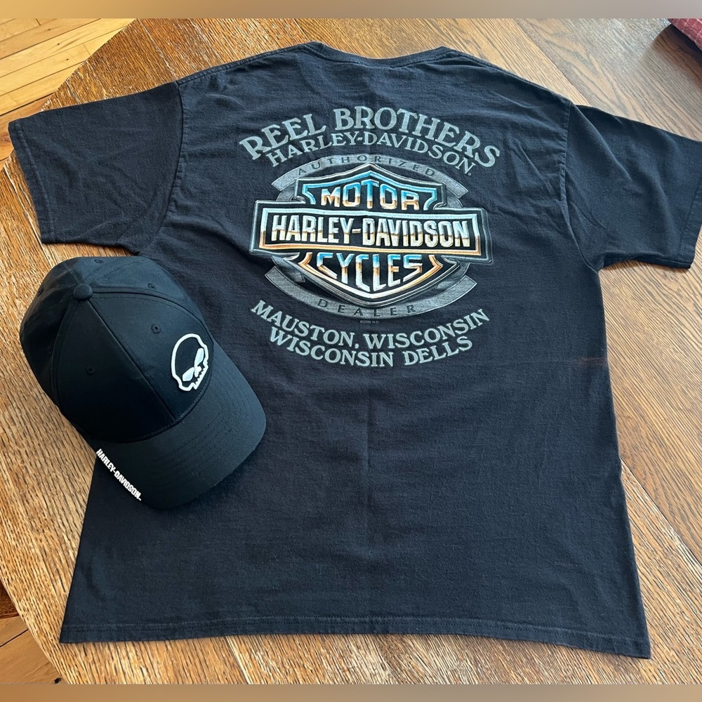Harley-Davidson® Men’s Wisconsin Dealership Iconic Willie G TeeShirt & Cap Lot 💀 - Picture 2 of 15